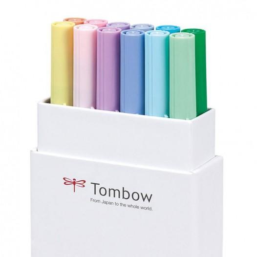 ABT Dual Brush Pen Set of 12 (Pastel Colours) ABT Dual Brush Pen Set of 12 (Pastel Colours)