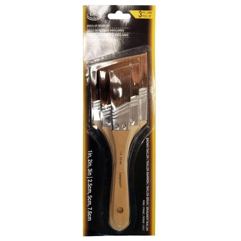 Brown Taklon Slanted Large Area Brush Set (3pc)