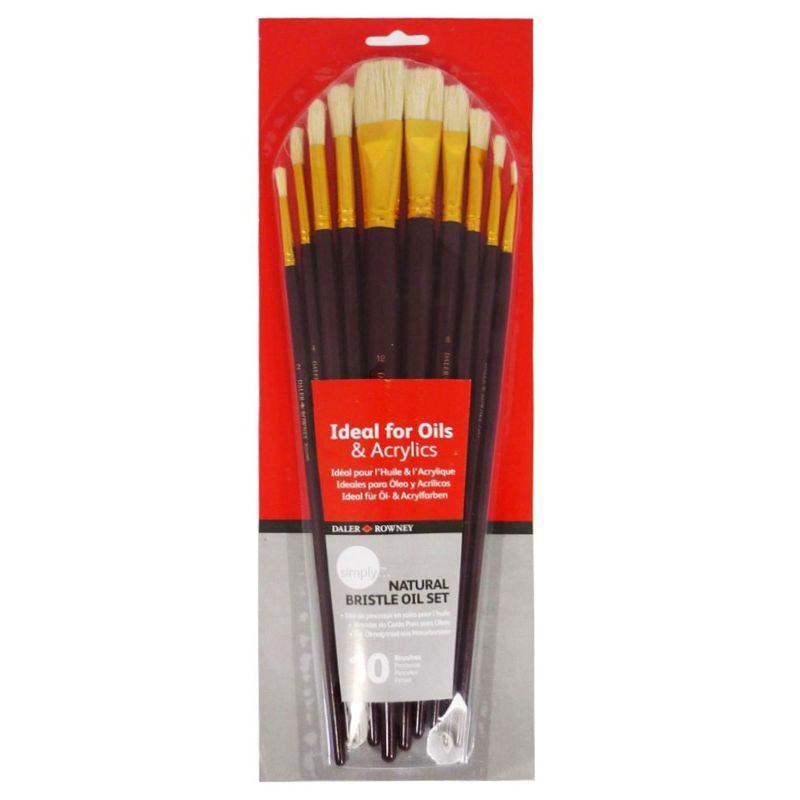 Simply Natural Bristle Oil Brush Set (10 Pcs)