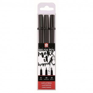 Sakura Black Pigma Professional Brush Pen Fine 2pk 
