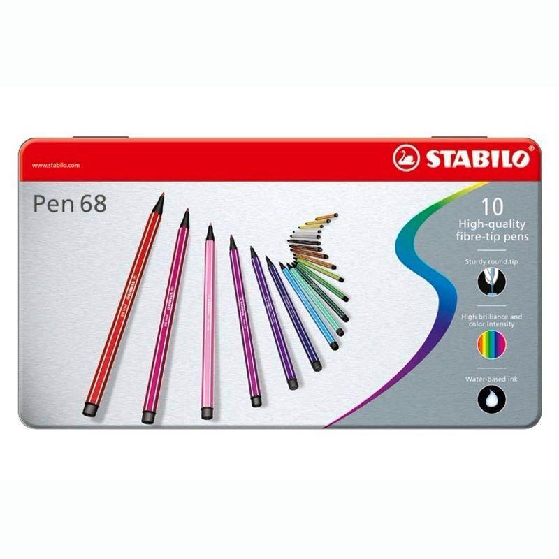 Pen 68 Fibre-Tip Pen Metal Box of 10