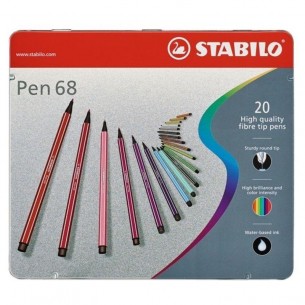 Pen 68 Fibre-Tip Pen Metal Box of 20