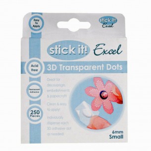 Stick It! Excel 3D 6mm Transparent Dots (Pack of 250)