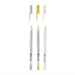 Gelly Roll Pen Set of 3: Gold, Silver & White