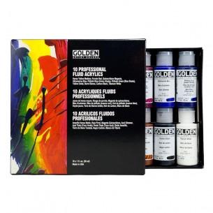 Professional Fluid Acrylic Set (10 x 30ml) Professional Fluid Acrylic Set (10 x 30ml)