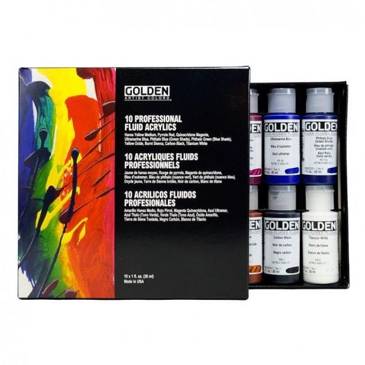 Professional Fluid Acrylic Set (10 x 30ml) Professional Fluid Acrylic Set (10 x 30ml)