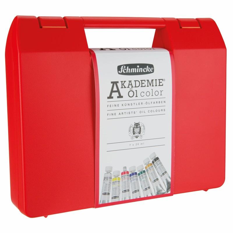 Akademie Oil Colour Red Box Set (7 x 20ml + Brush)