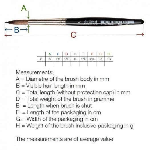 Casaneo 988XS Round Miniature Brush No.8 Casaneo 988XS Round Miniature Brush No.8