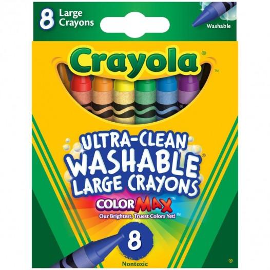 Ultra Clean Large Washable Crayons - Pack of 8