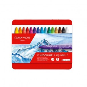 Neocolor II Aquarelle: Water-Soluble Pastels - Tin of 15