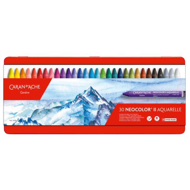 Neocolor II Aquarelle: Water-Soluble Pastels - Tin of 30