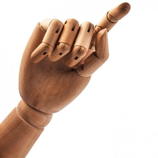 Wooden Mannequin Hand - 7"