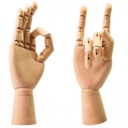 Wooden Mannequin Hand - 7"