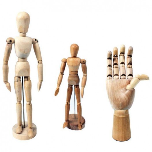 Wooden Mannequin Figure - 12"