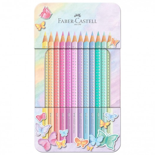 Sparkle Colour Pencil Pastel Tin (12pc)