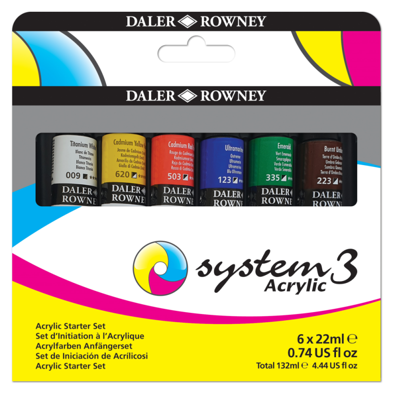 System3 Acrylic Colour: Starter Set (6 x 22ml)