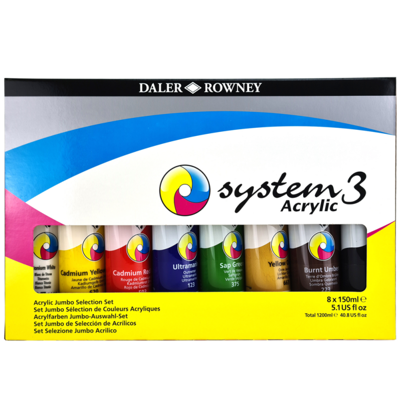 System3 Acrylic Colour: Jumbo Selection Set (8 x 150ml)