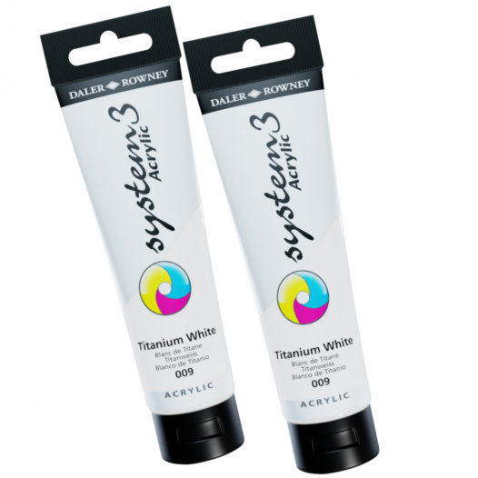 System3 Acrylics Titanium White Pack (2 x 150ml)