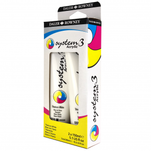 System3 Acrylics Titanium White Pack (2 x 150ml)