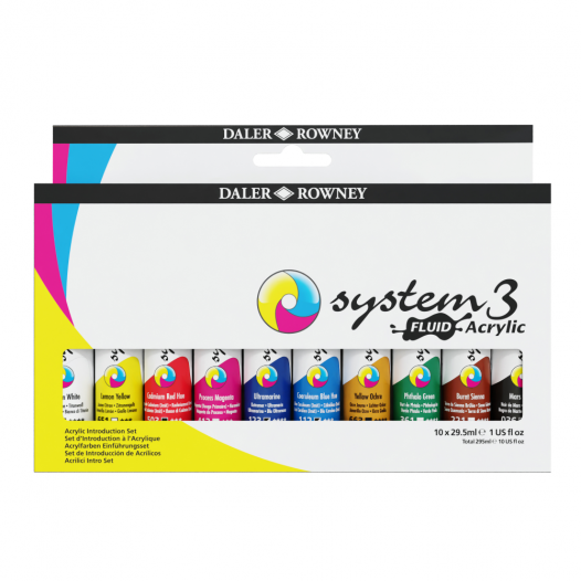 System3 Fluid Acrylic Colour: Introduction Set (10 x 29.5ml)