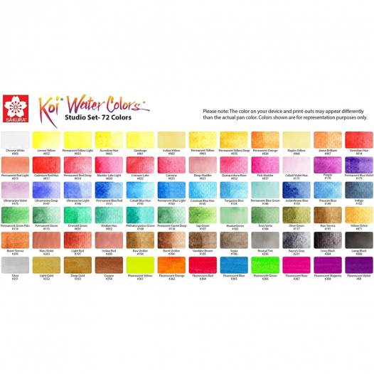 Sakura Koi Watercolour Studio Set - Set of 72HP