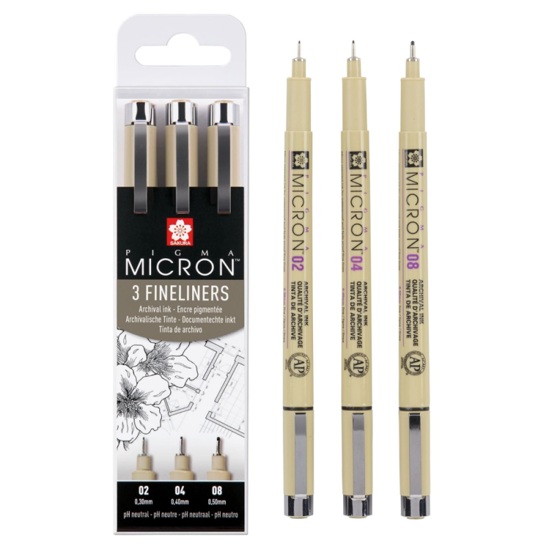 Sakura Pigma Micron Fineliner 10-set Black