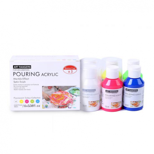 Acrylic Colour Fluorescent Pouring Set (6 x 100ml)