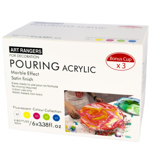 Acrylic Colour Fluorescent Pouring Set (6 x 100ml)