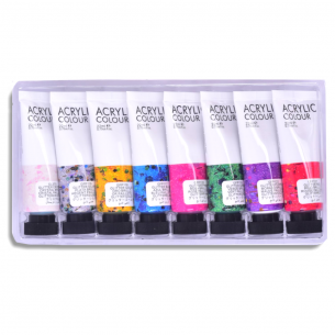 Acrylic Colour Glitter Set (8 x 22ml)