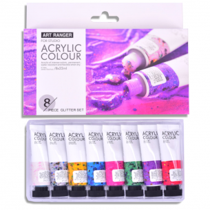 Acrylic Colour Glitter Set (8 x 22ml)