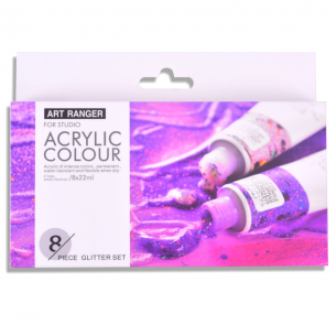 Acrylic Colour Glitter Set (8 x 22ml)