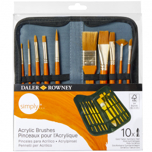 Daler-Rowney Simply Acrylic Brush Zip Case (gold taklon)