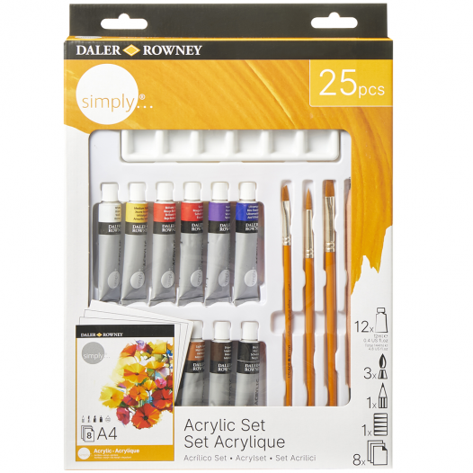 Coffret Peinture acrylique Daler Rowney - 24 x 22 ml - Set