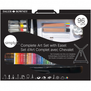 Daler-Rowney Complete Art Set With Carrying Case Color Guide & Easel 111  Pcs for sale online