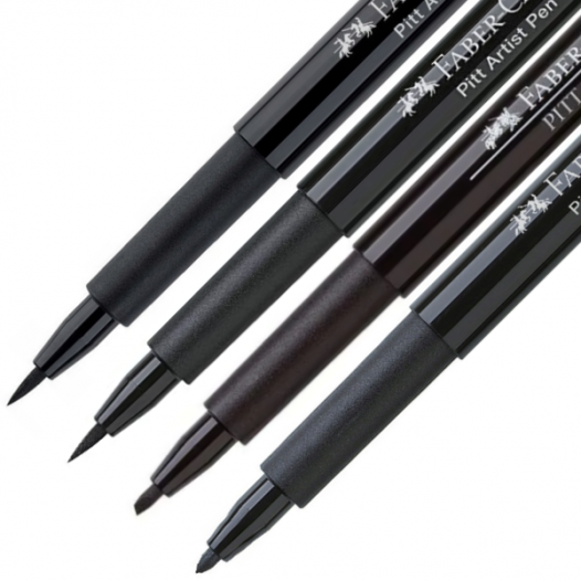 PITT Artist Black Pen Set 2 (4pc)