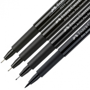 Faber-Castell: Black Pitt Artist Pens - Wallet of 4 (manga) Faber-Castell: Black Pitt Artist Pens - Wallet of 4 (manga)