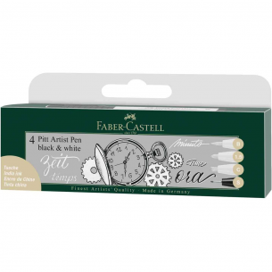 PITT Artist Black & White Pen Wallet (4pc) PITT Artist Black & White Pen Wallet (4pc)