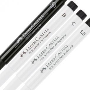 PITT Artist Black & White Pen Wallet (4pc) PITT Artist Black & White Pen Wallet (4pc)
