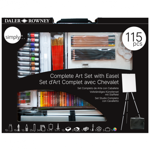Daler-Rowney Simply Art Studio - with Field Easel (115pc) Daler-Rowney Simply Art Studio - with Field Easel (115pc)