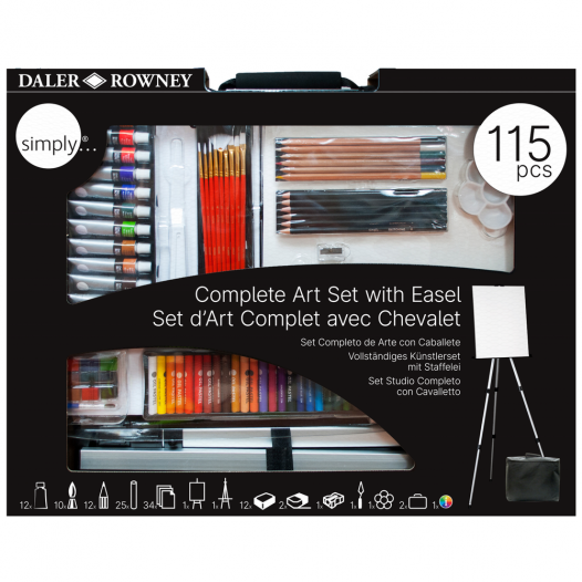 Daler-Rowney Simply Art Studio - with Field Easel (115pc)