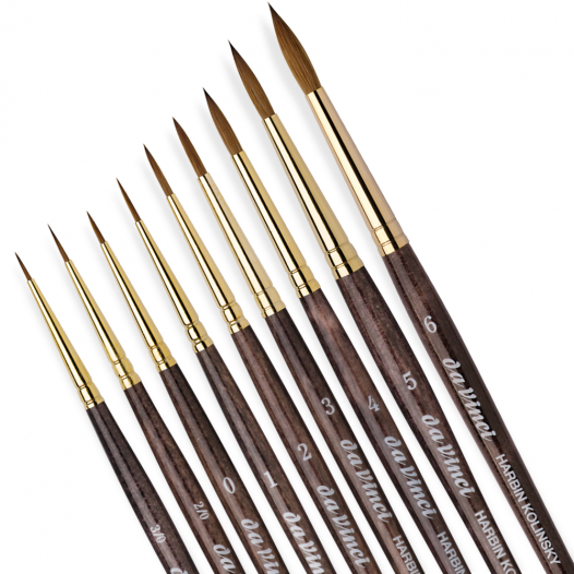 Da Vinci Ussuri Red Sable Brush Set - Round, Set of 5