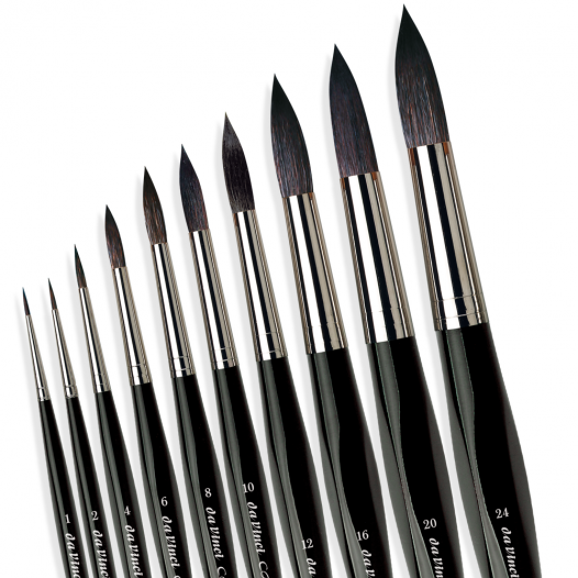 da Vinci Brushes 5598 Casaneo Round (Sizes 0,1,2,3,4) Artist Brush Set,  Black, 5 Count