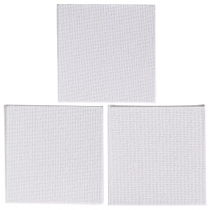 White Cotton Canvas Board 10 x 10cm Pack (3pc)