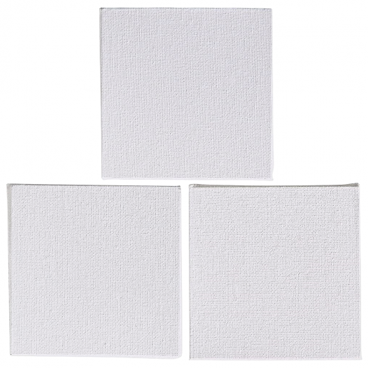 White Cotton Canvas Board 10 x 10cm Pack (3pc)