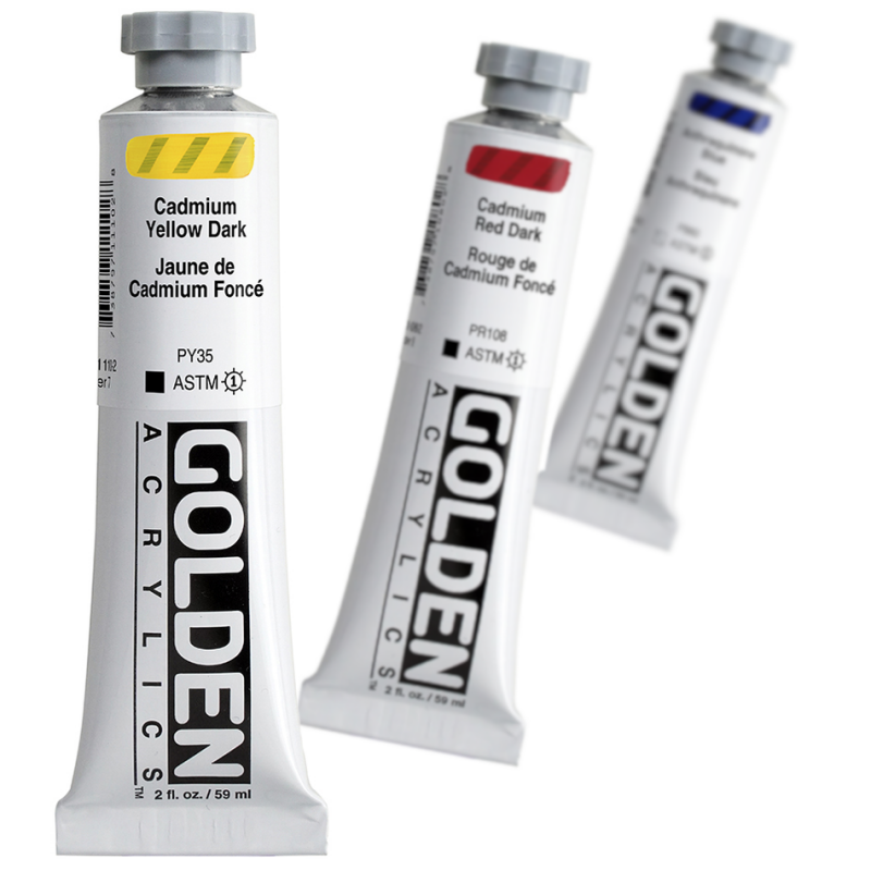 Golden Heavy Body Acrylic 5 oz Black & White Set of 6