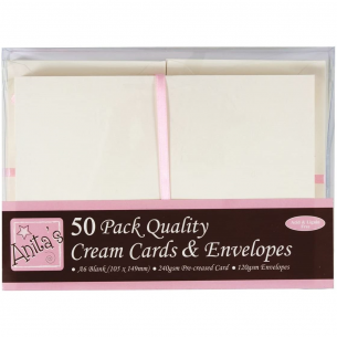 Anita's Card & Envelope A6 Cream Pack (50pc)