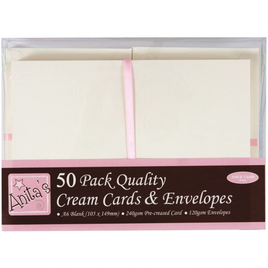 Anita's Card & Envelope A6 Cream Pack (50pc) Anita's Card & Envelope A6 Cream Pack (50pc)