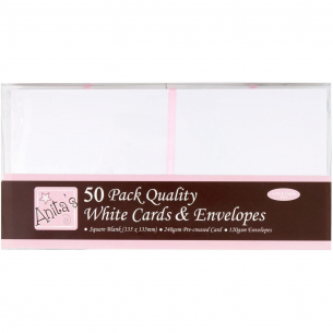 Anita's Card & Envelope Square White Pack (50pc)