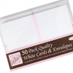 Anita's Card & Envelope A6 White Pack (50pc) Anita's Card & Envelope A6 White Pack (50pc)