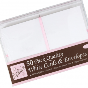 Anita's Card & Envelope A6 White Pack (50pc)